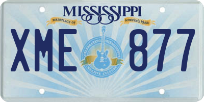 MS license plate XME877