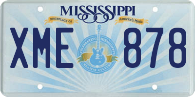 MS license plate XME878