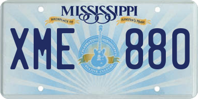 MS license plate XME880