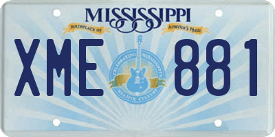 MS license plate XME881