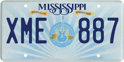 MS license plate XME887