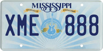 MS license plate XME888