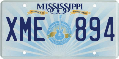 MS license plate XME894