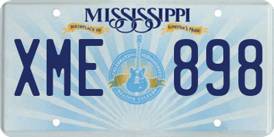MS license plate XME898