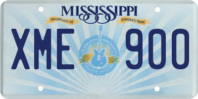 MS license plate XME900