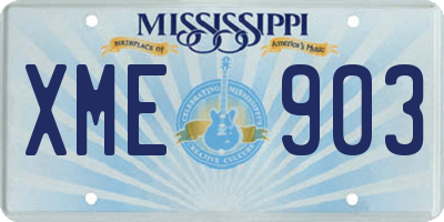 MS license plate XME903