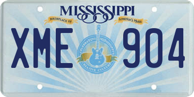 MS license plate XME904