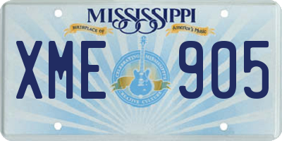 MS license plate XME905