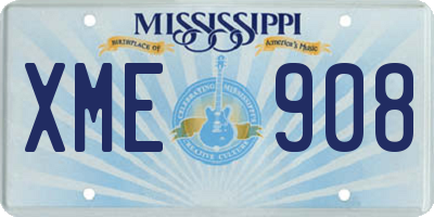 MS license plate XME908