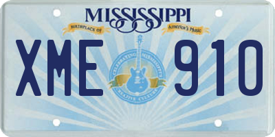 MS license plate XME910