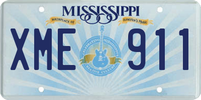 MS license plate XME911