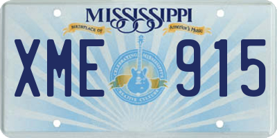 MS license plate XME915