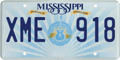 MS license plate XME918