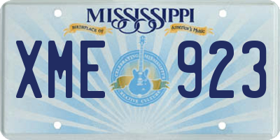 MS license plate XME923