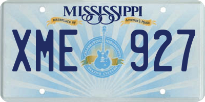 MS license plate XME927