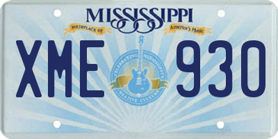 MS license plate XME930