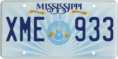 MS license plate XME933
