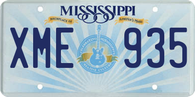 MS license plate XME935