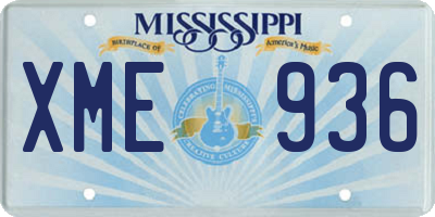 MS license plate XME936