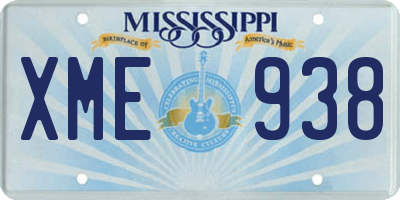 MS license plate XME938