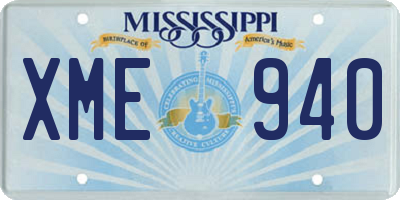 MS license plate XME940