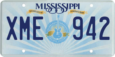 MS license plate XME942