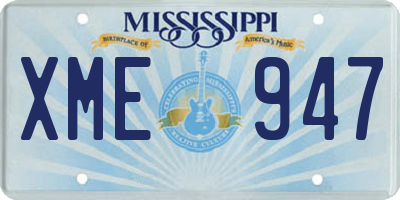 MS license plate XME947
