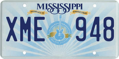 MS license plate XME948