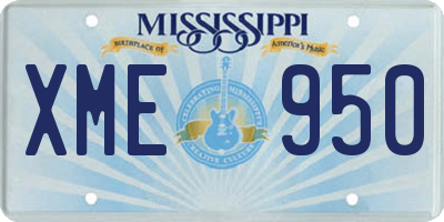 MS license plate XME950