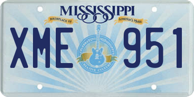 MS license plate XME951
