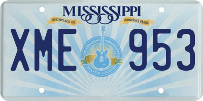 MS license plate XME953