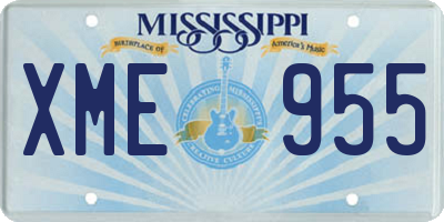 MS license plate XME955