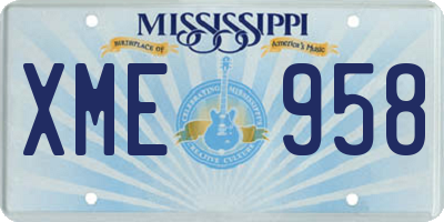 MS license plate XME958