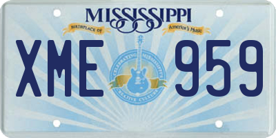 MS license plate XME959
