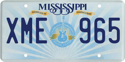 MS license plate XME965