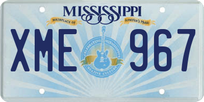 MS license plate XME967