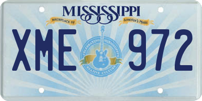 MS license plate XME972