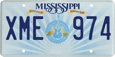 MS license plate XME974