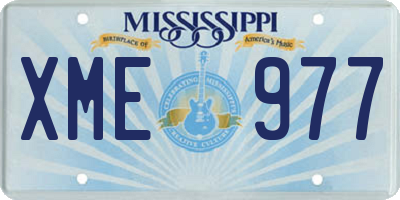 MS license plate XME977