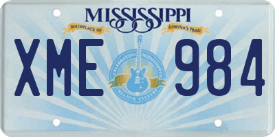 MS license plate XME984