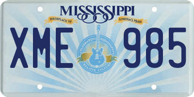 MS license plate XME985