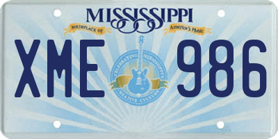 MS license plate XME986