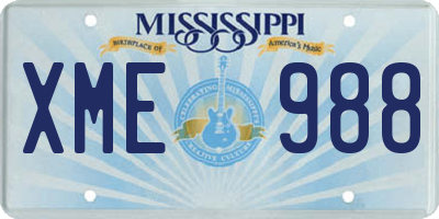 MS license plate XME988