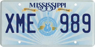 MS license plate XME989