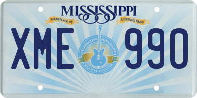 MS license plate XME990