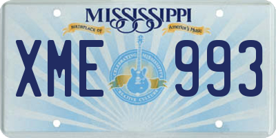 MS license plate XME993