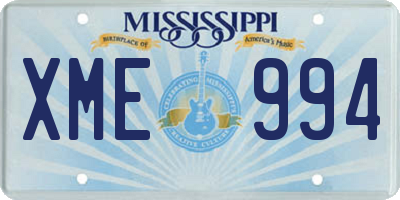 MS license plate XME994