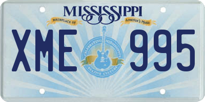 MS license plate XME995