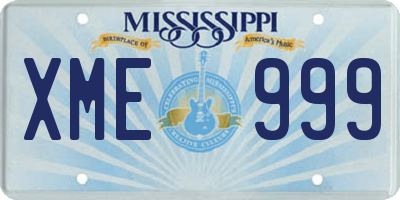 MS license plate XME999