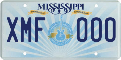 MS license plate XMF000